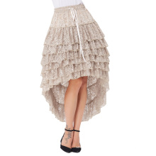 Belle Poque Women Ladies Amelia Steampunk Elastic Waist Ruffled Lace Cake Skirt BP000221-1